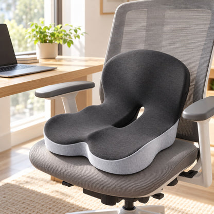 CloudSeat ergonomic back and seat cushion on an office chair