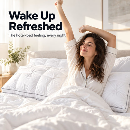 DreamCloud Hotel-Style Pillow – person